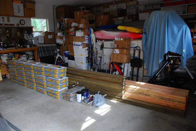 Supplies in garage